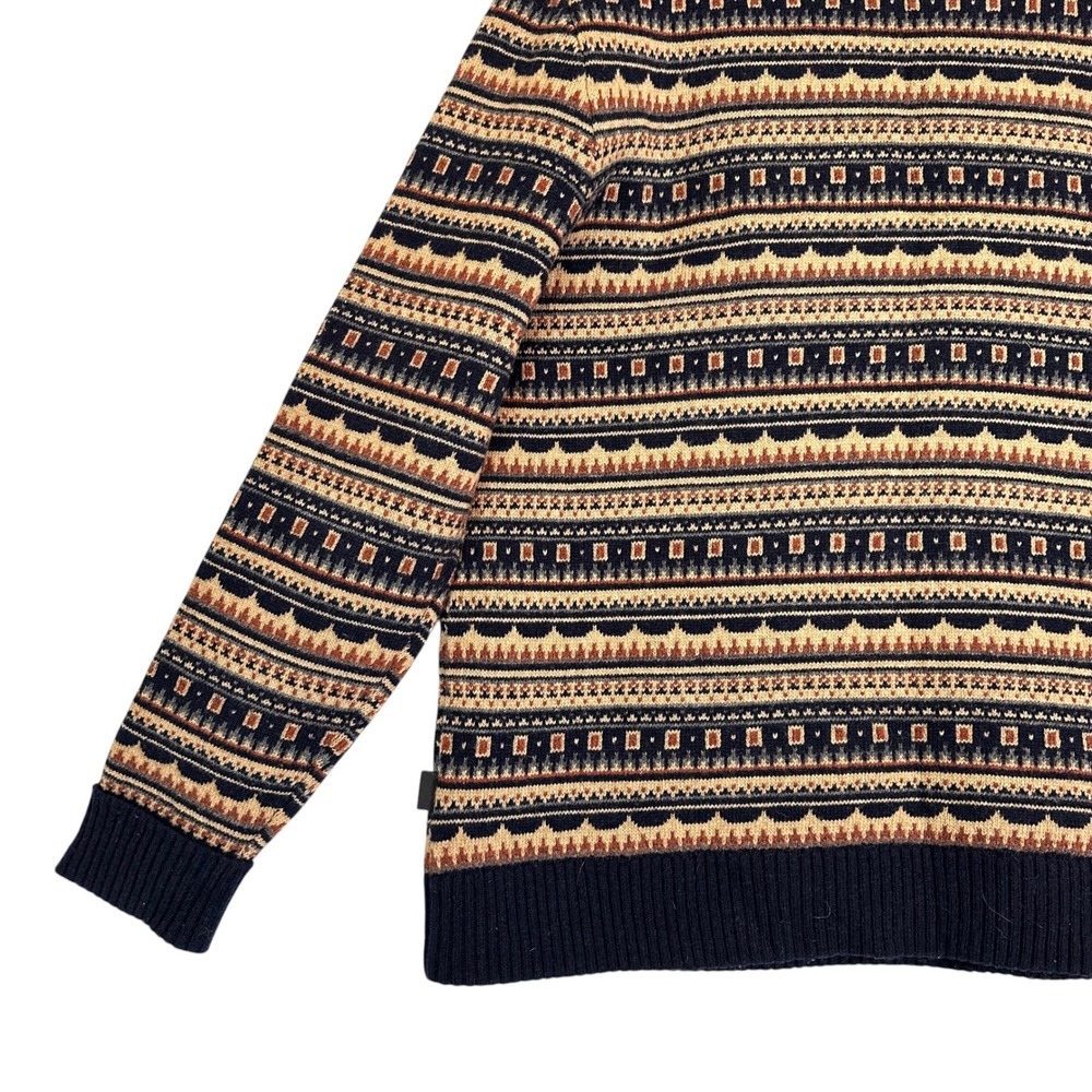 Patagonia Sweater Recycled Wool Cottage Isle XL Knit Fair Isle New Navy - Picture 13 of 15